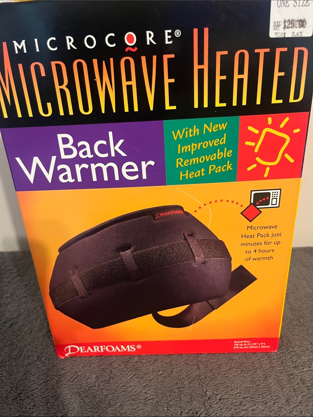 dearfoams Black Microwave Heated Back Warmer